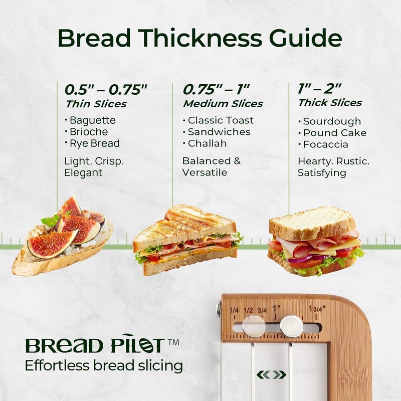 keechee Bread Pilot Adjustable Bread Knife – Upgraded Bread Slicer for Homemade & Sourdough Loaves, Serrated Stainless Blade with Precision Thickness Guide, Gift for Artisan Bakers - Image 3